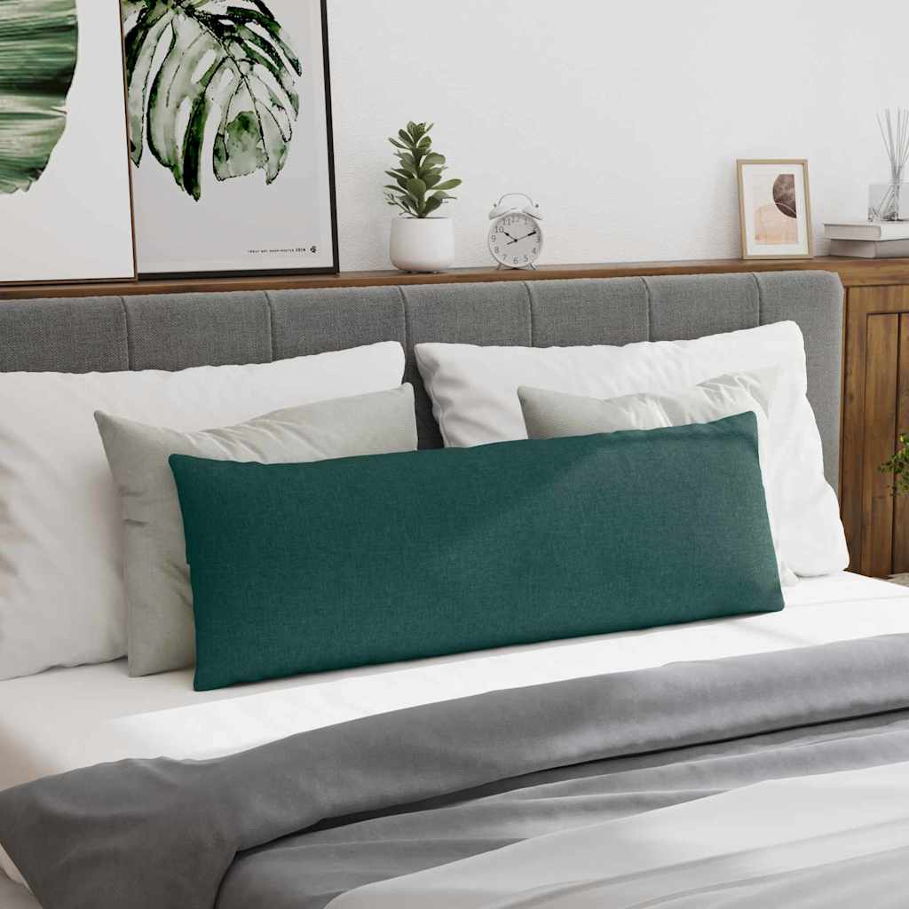 Cuscini da Divano 2 pz Tessuto Verde Scuro 120 x 40 cm