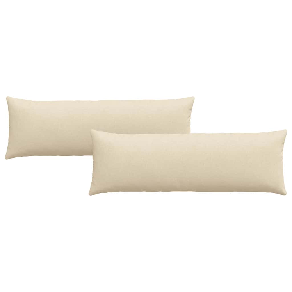 Cuscini da Divano 2 pz Tessuto Crema 120 x 40 cm