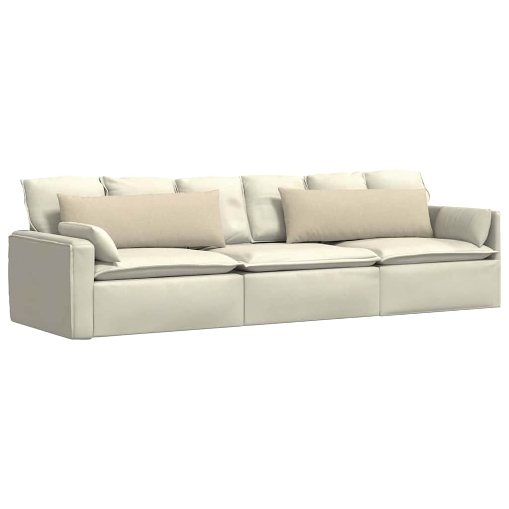 Cuscini da Divano 2 pz Tessuto Crema 120 x 40 cm