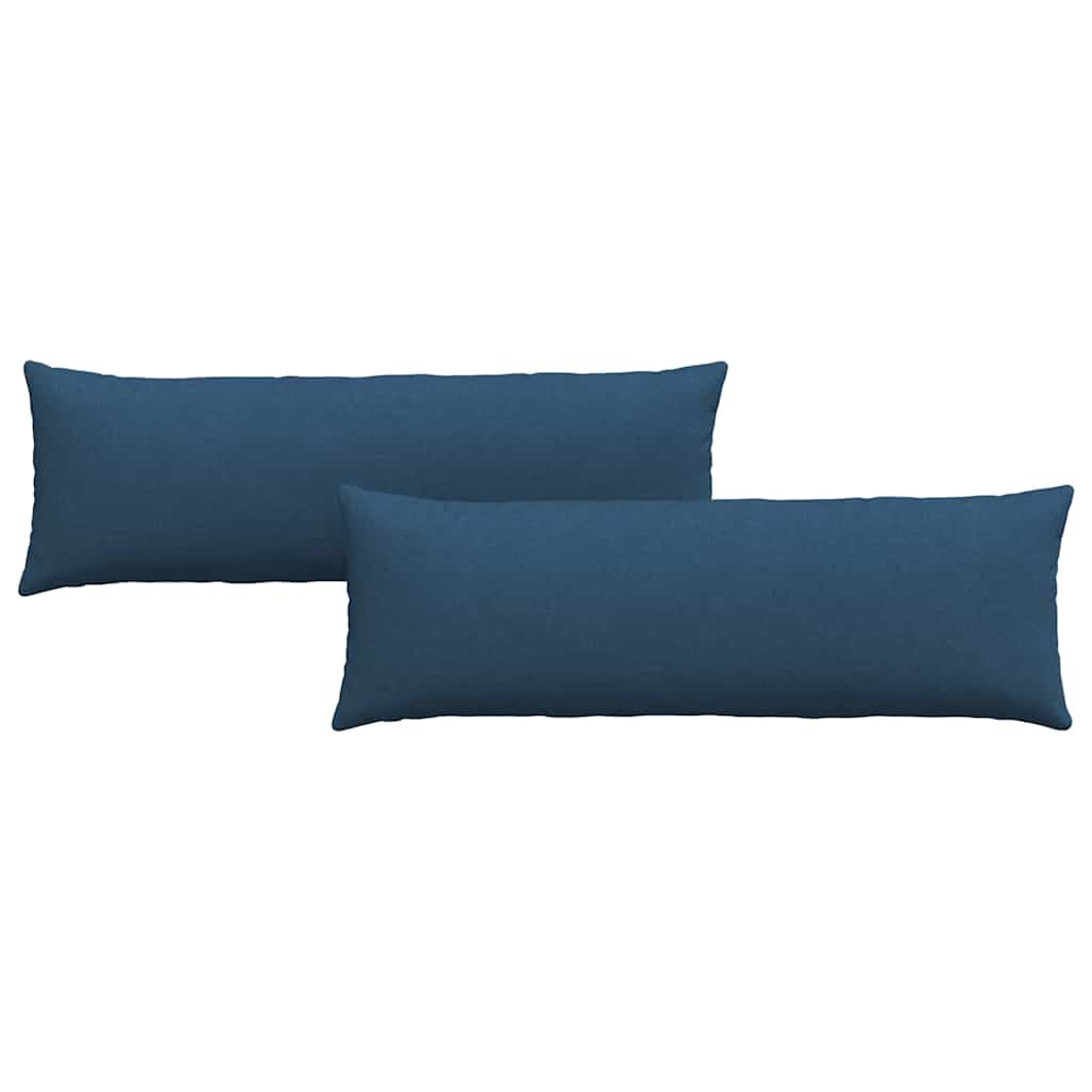Cuscini da Divano 2 pz Tessuto Blu 120 x 40 cm