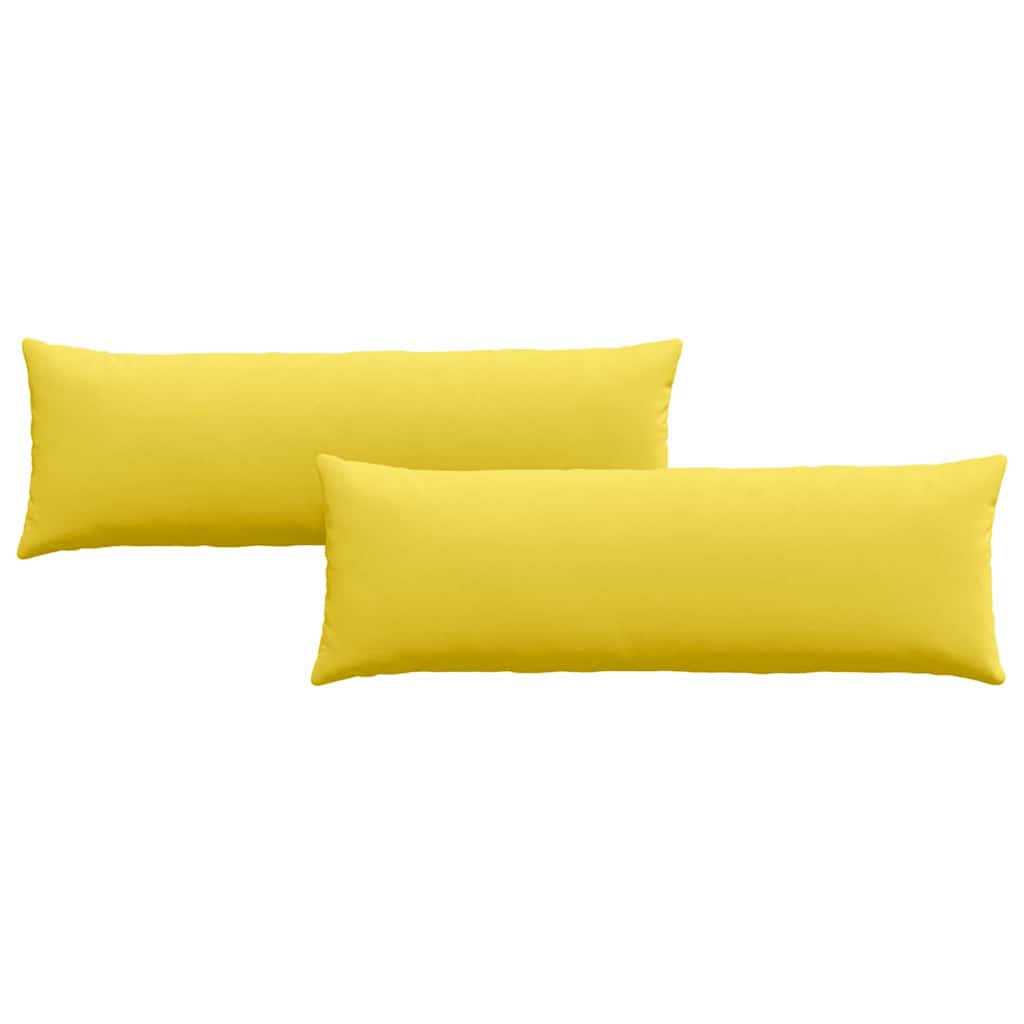 Cuscini da Divano 2 pz Tessuto Giallo Chiaro 120 x 40 cm