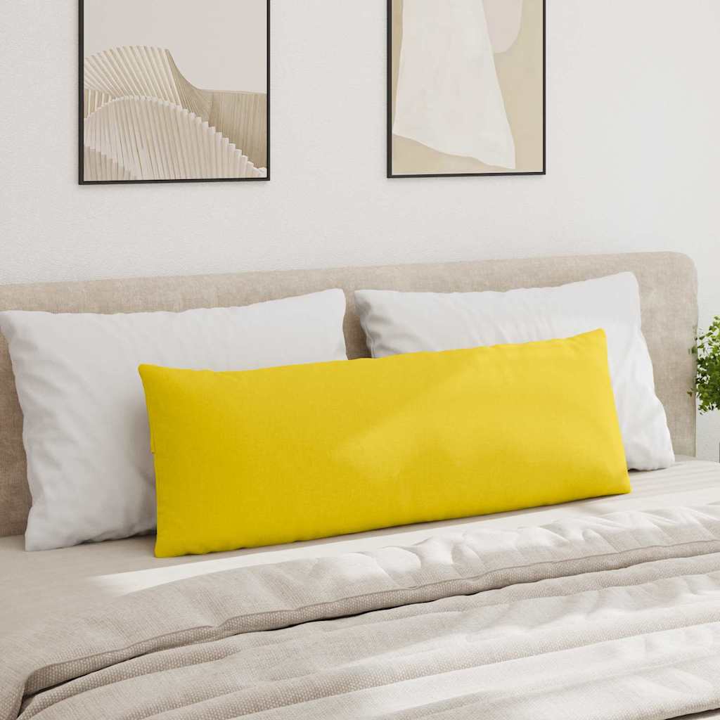 Cuscini da Divano 2 pz Tessuto Giallo Chiaro 120 x 40 cm