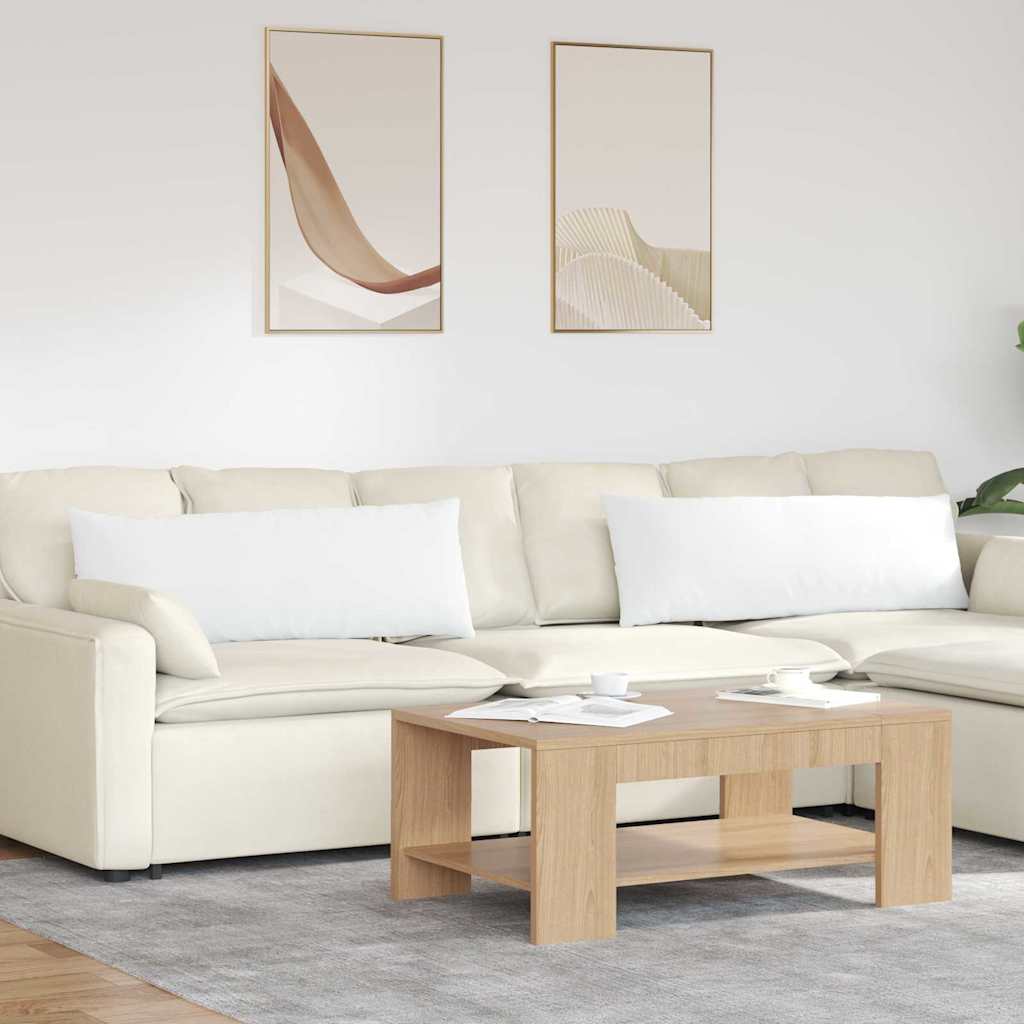 Cuscini da Divano 2 pz Tessuto Bianco 120 x 40 cm