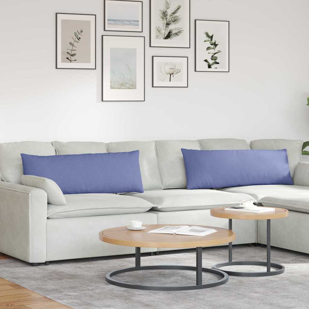 Cuscini da Divano 2 pz Tessuto Blu jeans 120 x 40 cm