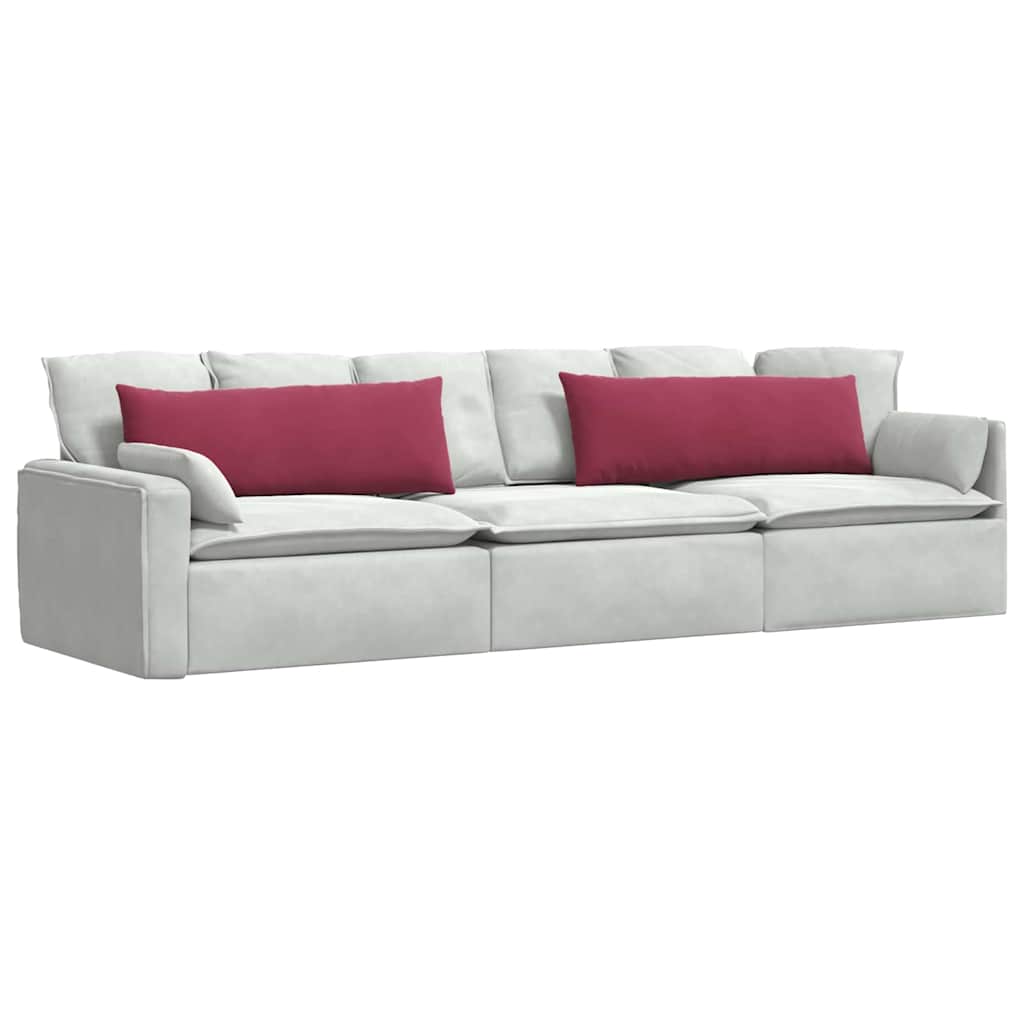 Cuscini da Divano 2 pcs Rosso Vino 120 x 40 cm Tessuto in Cords