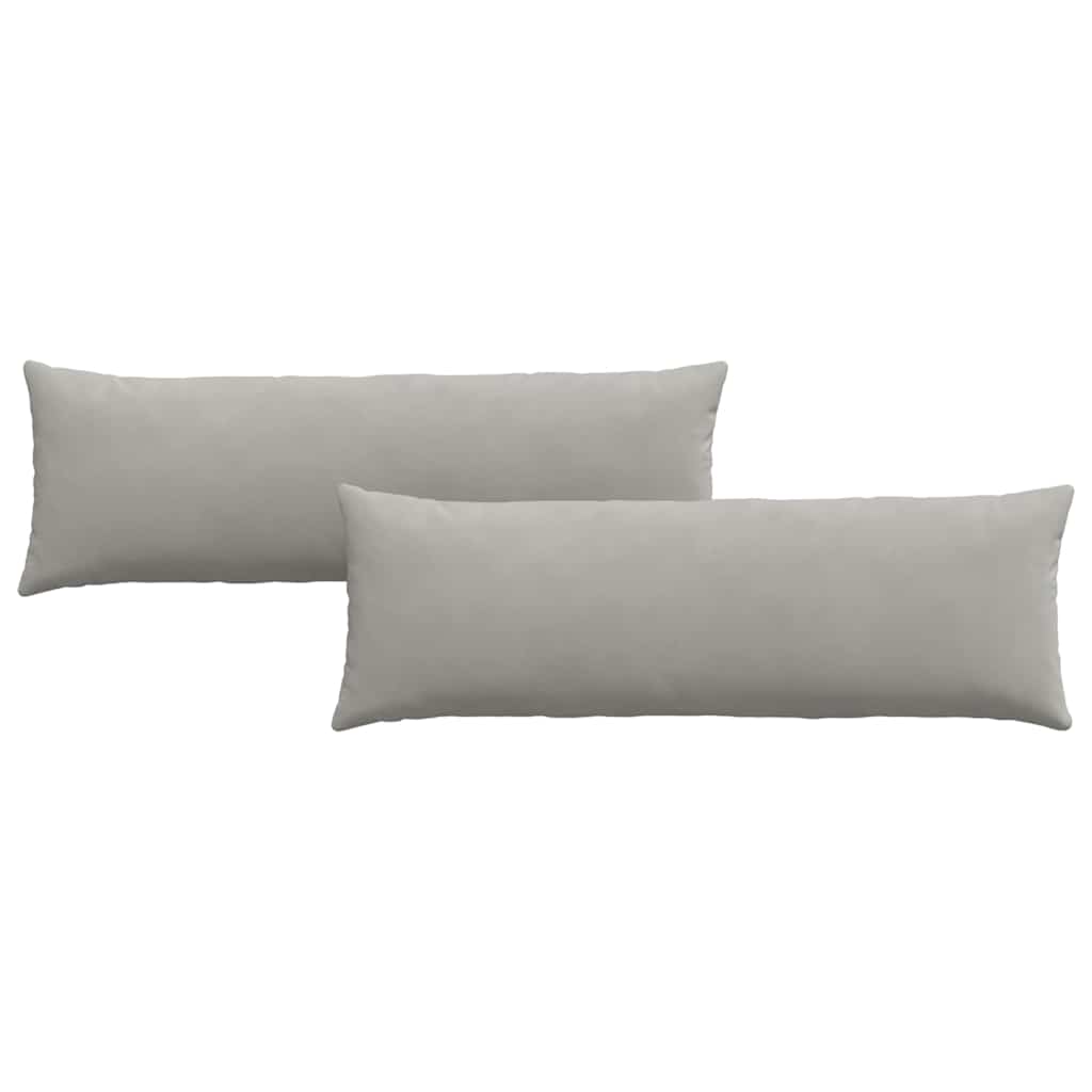 Cuscini da Divano 2 pz Tessuto Grigio chiaro 120 x 40 cm