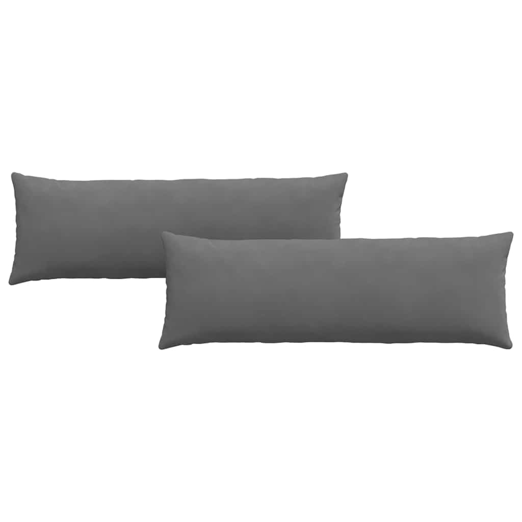 Cuscini da Divano 2 pz Tessuto Grigio scuro 120 x 40 cm