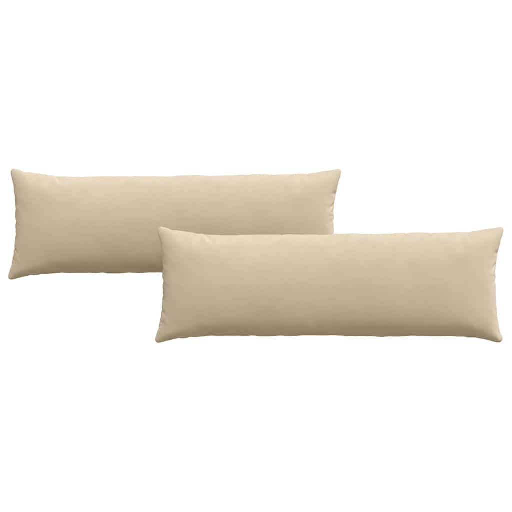 Cuscini da Divano 2 pz Tessuto Crema 120 x 40 cm