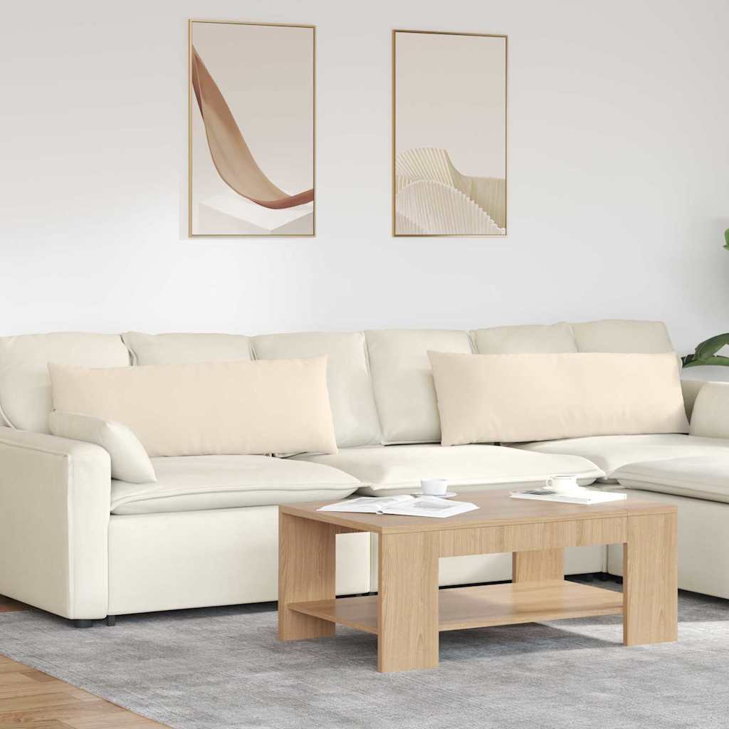 Cuscini da Divano 2 pz Tessuto Beige 120 x 40 cm