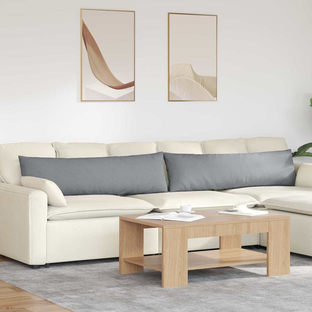 Cuscini da Divano 2 pz Tessuto Grigio chiaro 145 x 40 cm
