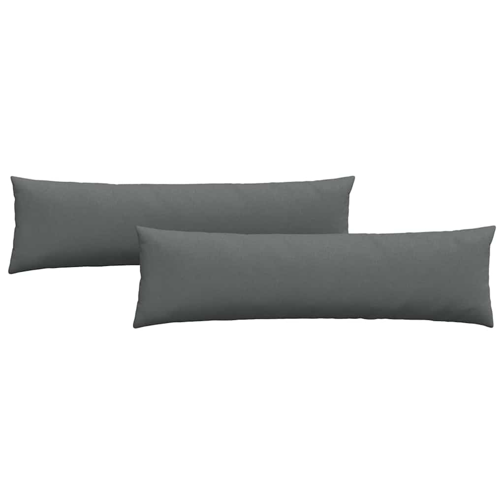 Cuscini da Divano 2 pz Tessuto Grigio scuro 145 x 40 cm
