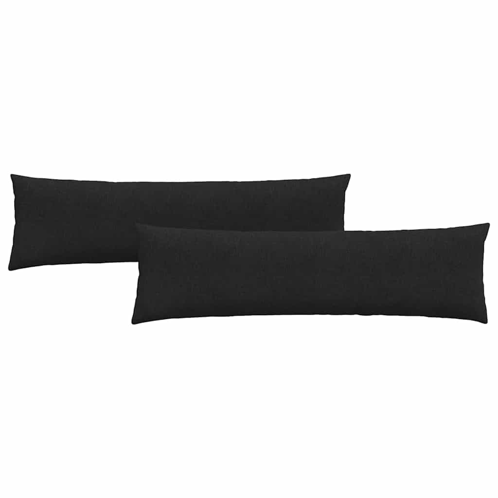 Cuscini da Divano 2 pz Tessuto Nero 145 x 40 cm