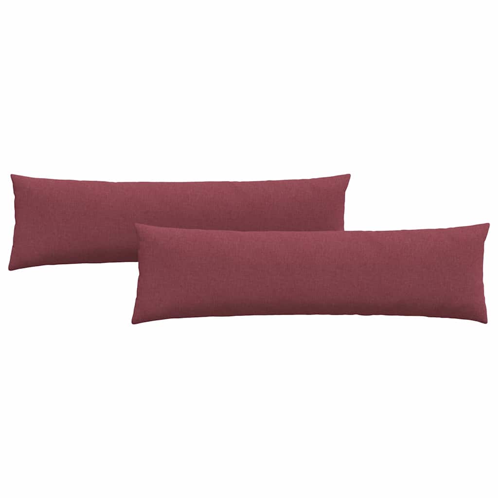 Cuscini da Divano 2 pz Tessuto Rosso Vino 145 x 40 cm