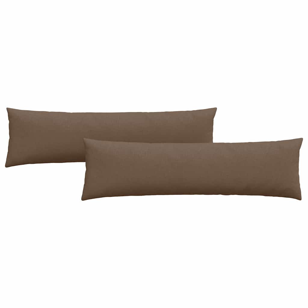 Cuscini da Divano 2 pz Tessuto Marrone 145 x 40 cm