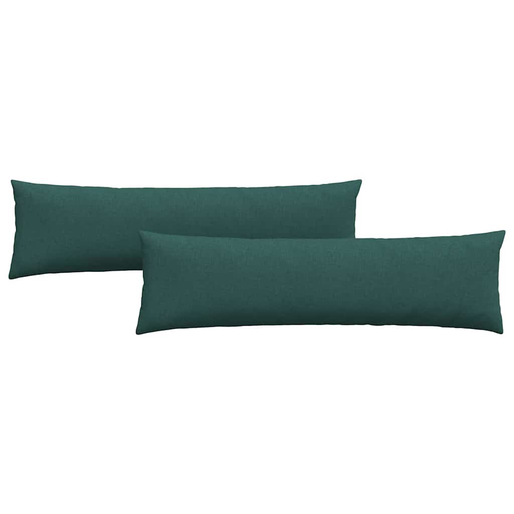 Cuscini da Divano 2 pz Tessuto Verde Scuro 145 x 40 cm