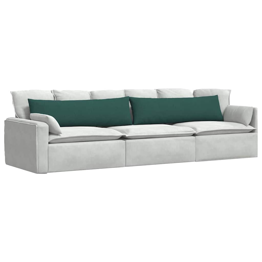 Cuscini da Divano 2 pz Tessuto Verde Scuro 145 x 40 cm