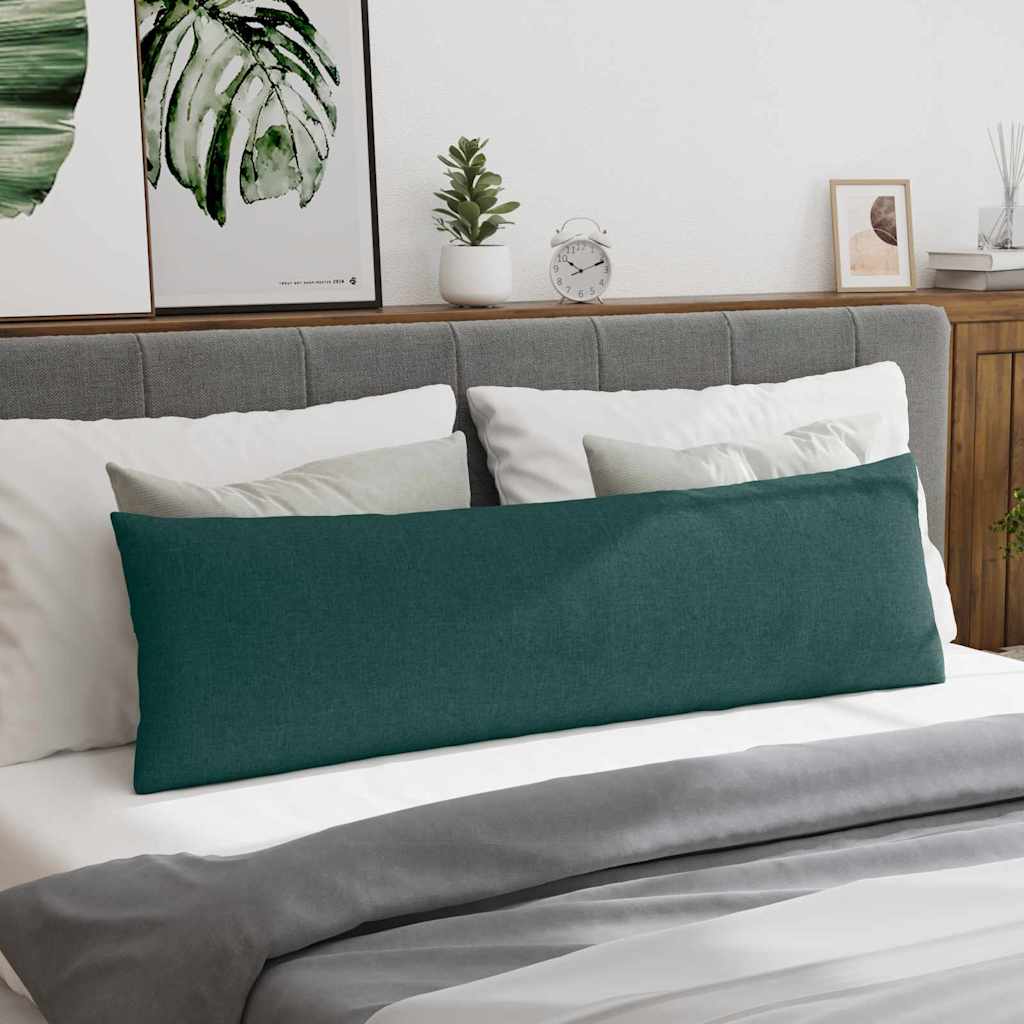 Cuscini da Divano 2 pz Tessuto Verde Scuro 145 x 40 cm
