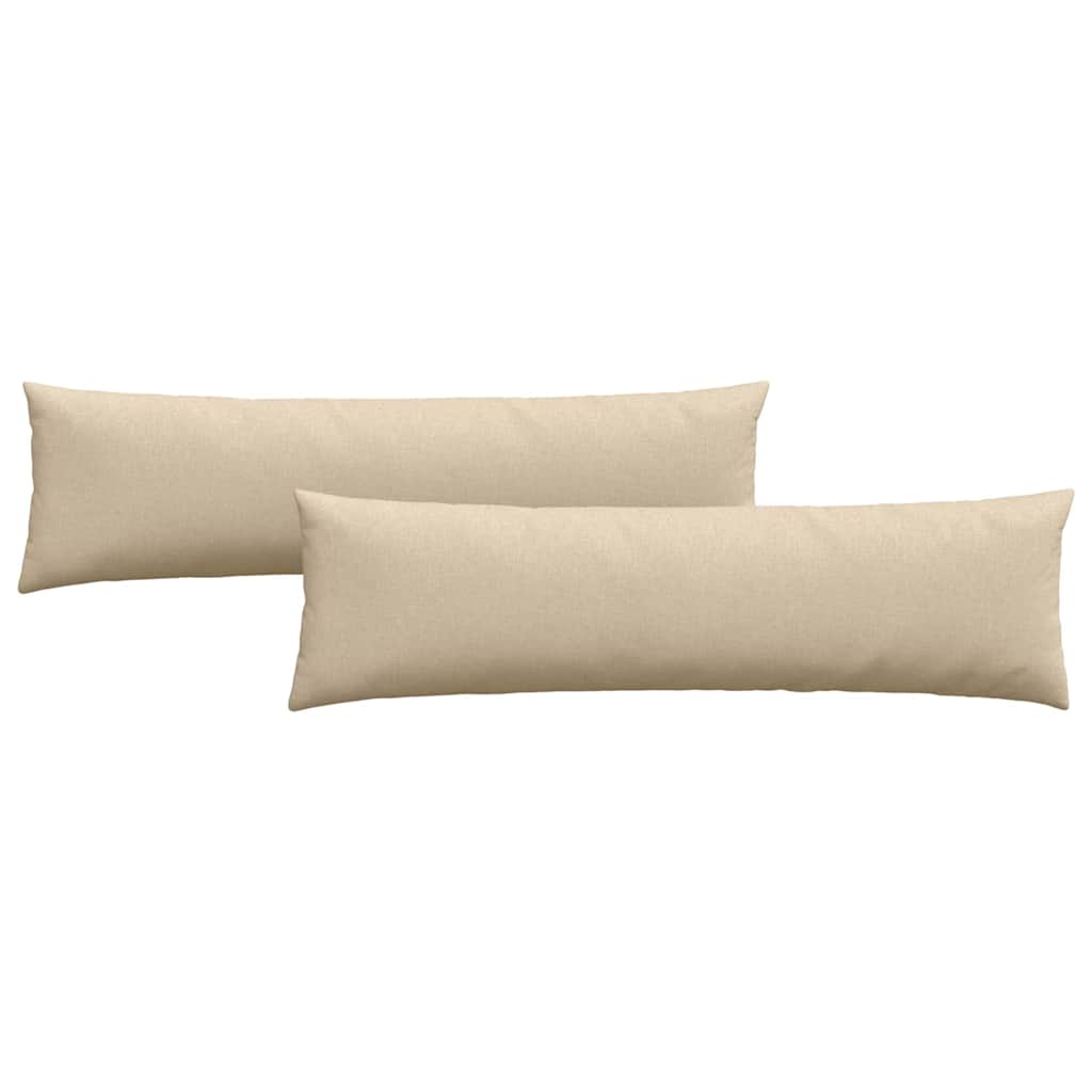 Cuscini da Divano 2 pz Tessuto Crema 145 x 40 cm