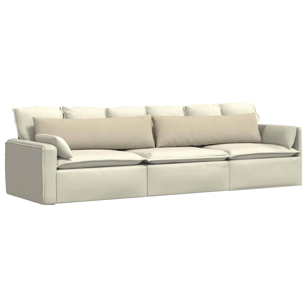 Cuscini da Divano 2 pz Tessuto Crema 145 x 40 cm