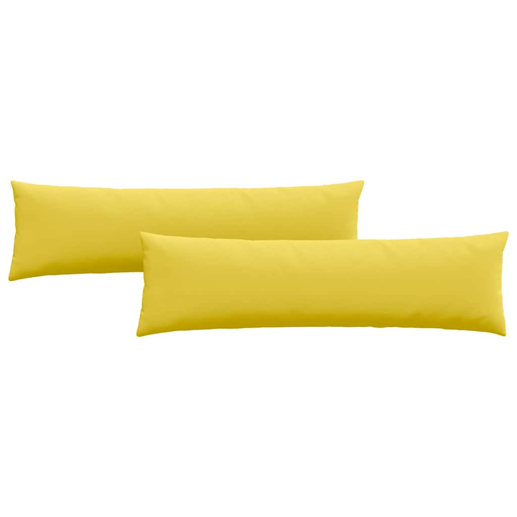 Cuscini da Divano 2 pz Tessuto Giallo Chiaro 145 x 40 cm
