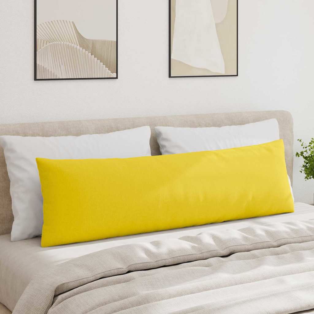 Cuscini da Divano 2 pz Tessuto Giallo Chiaro 145 x 40 cm