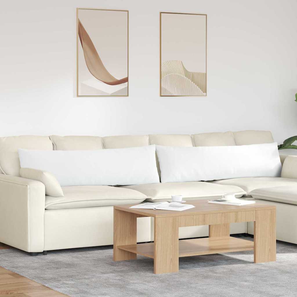 Cuscini da Divano 2 pz Tessuto Bianco 145 x 40 cm