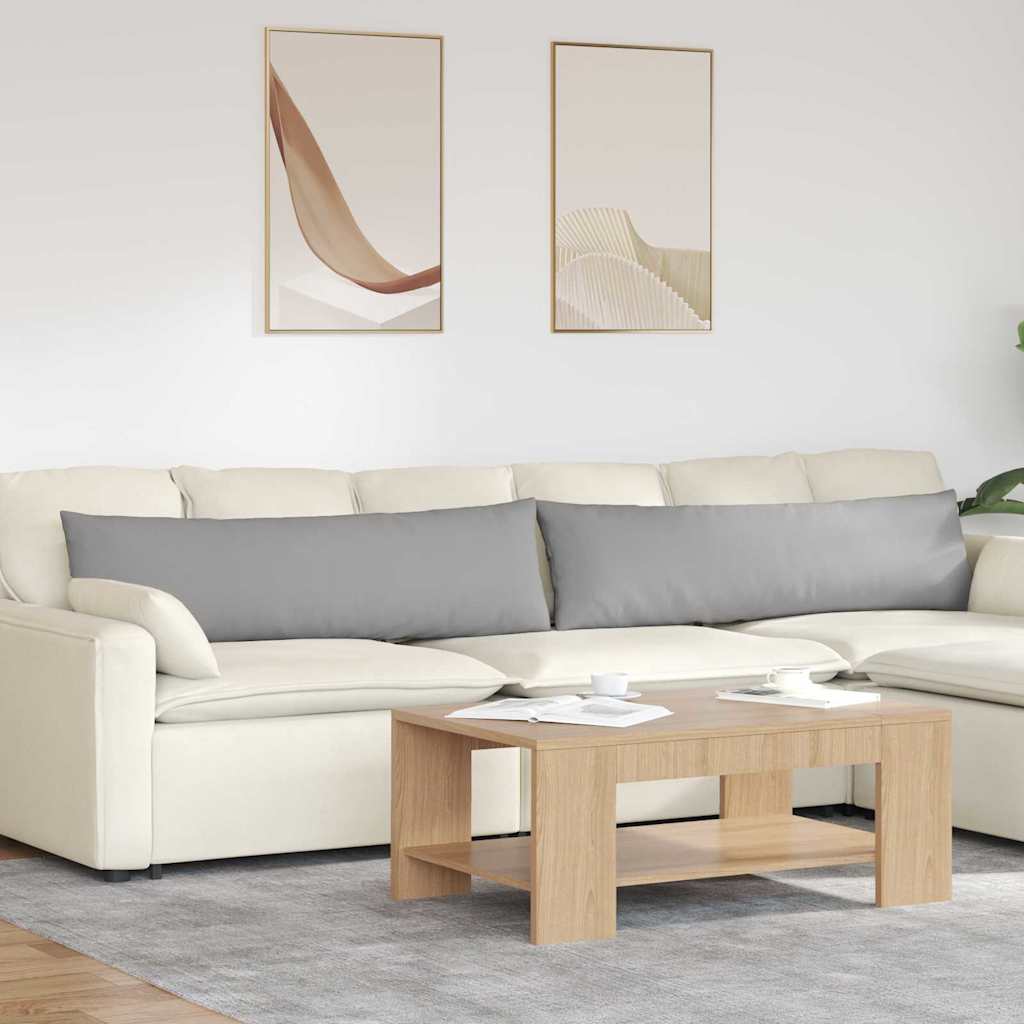 Cuscini da Divano 2 pz Tessuto Grigio Nuvola 145 x 40 cm