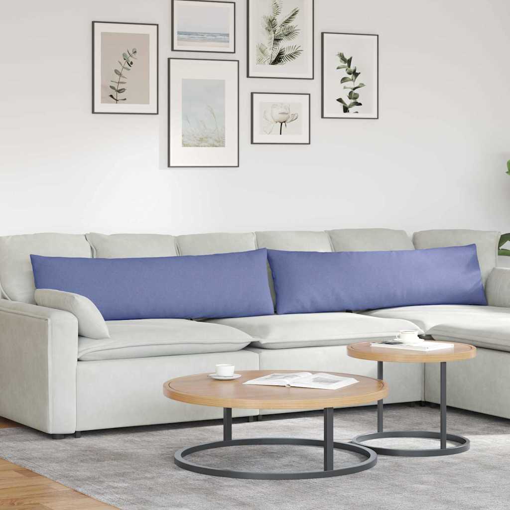 Cuscini da Divano 2 pz Tessuto Blu jeans 145 x 40 cm