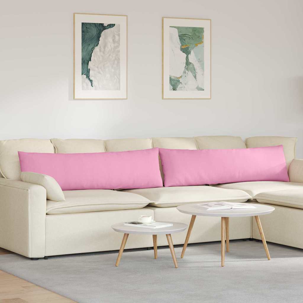 Cuscini da Divano 2 pz Tessuto Rosa 145 x 40 cm
