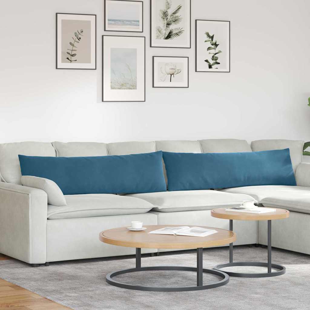 Cuscini da Divano 2 pcs Blu 145 x 40 cm Tessuto in Cords