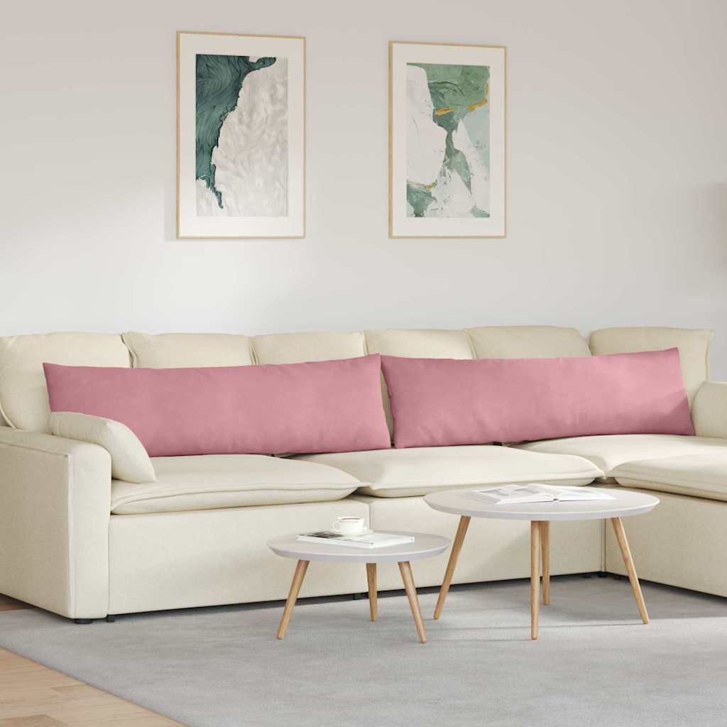 Cuscini da Divano 2 pcs Rosa 145 x 40 cm Tessuto in Cords