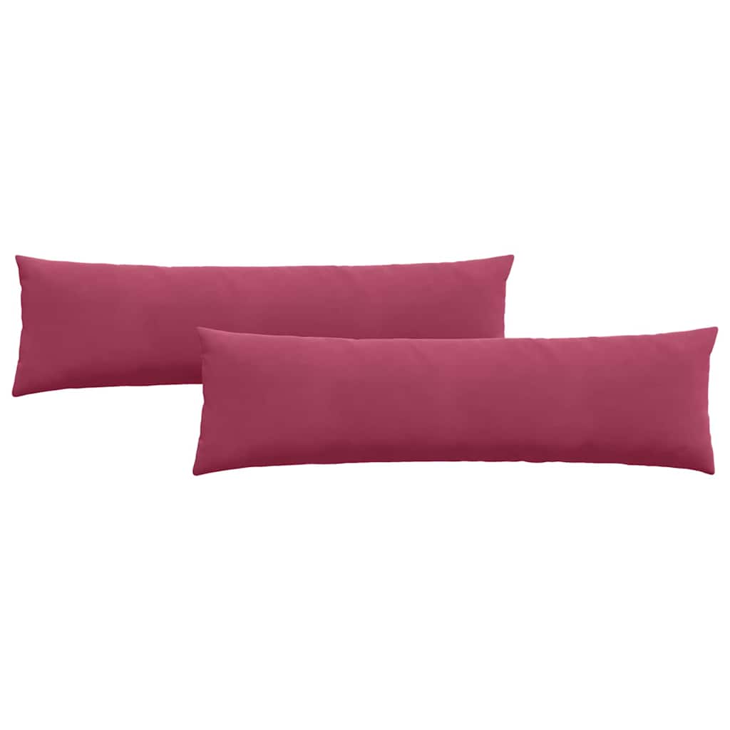 Cuscini da Divano 2 pcs Rosso Vino 145 x 40 cm Tessuto in Cords