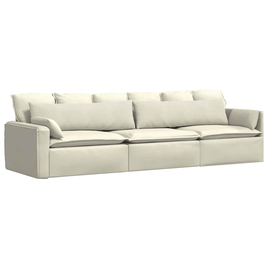 Cuscini da Divano 2 pcs Crema 145 x 40 cm Tessuto in Cords