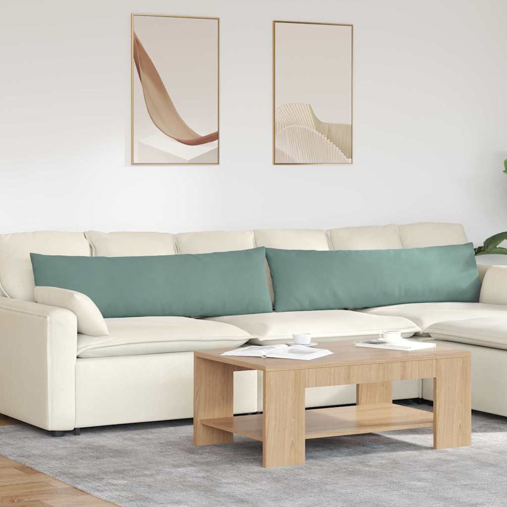 Cuscini da Divano 2 pcs Verde Mare 145 x 40 cm Tessuto in Cords
