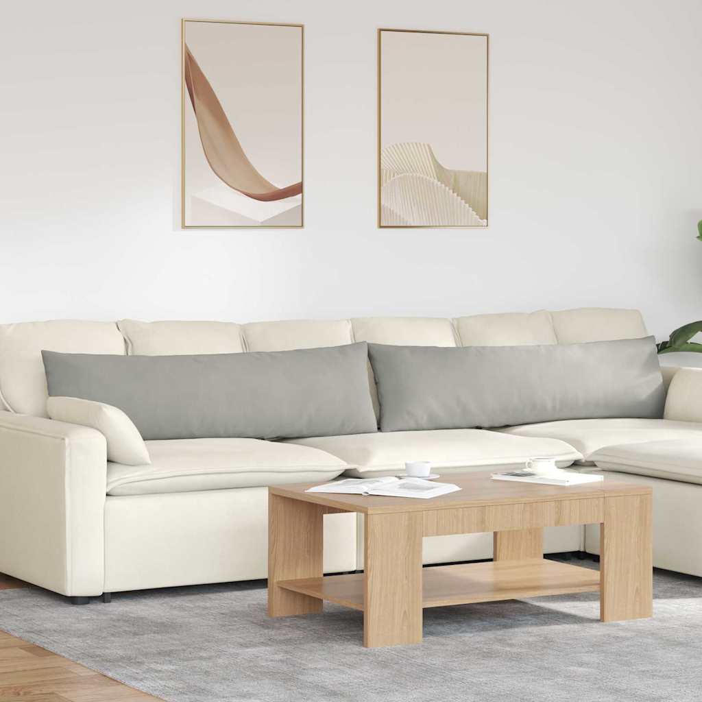 Cuscini da Divano 2 pz Tessuto Grigio chiaro 145 x 40 cm