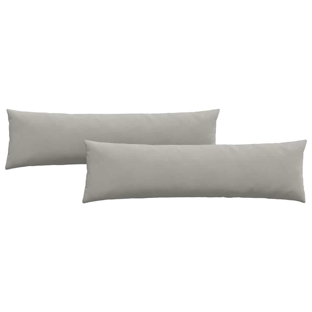 Cuscini da Divano 2 pz Tessuto Grigio chiaro 145 x 40 cm