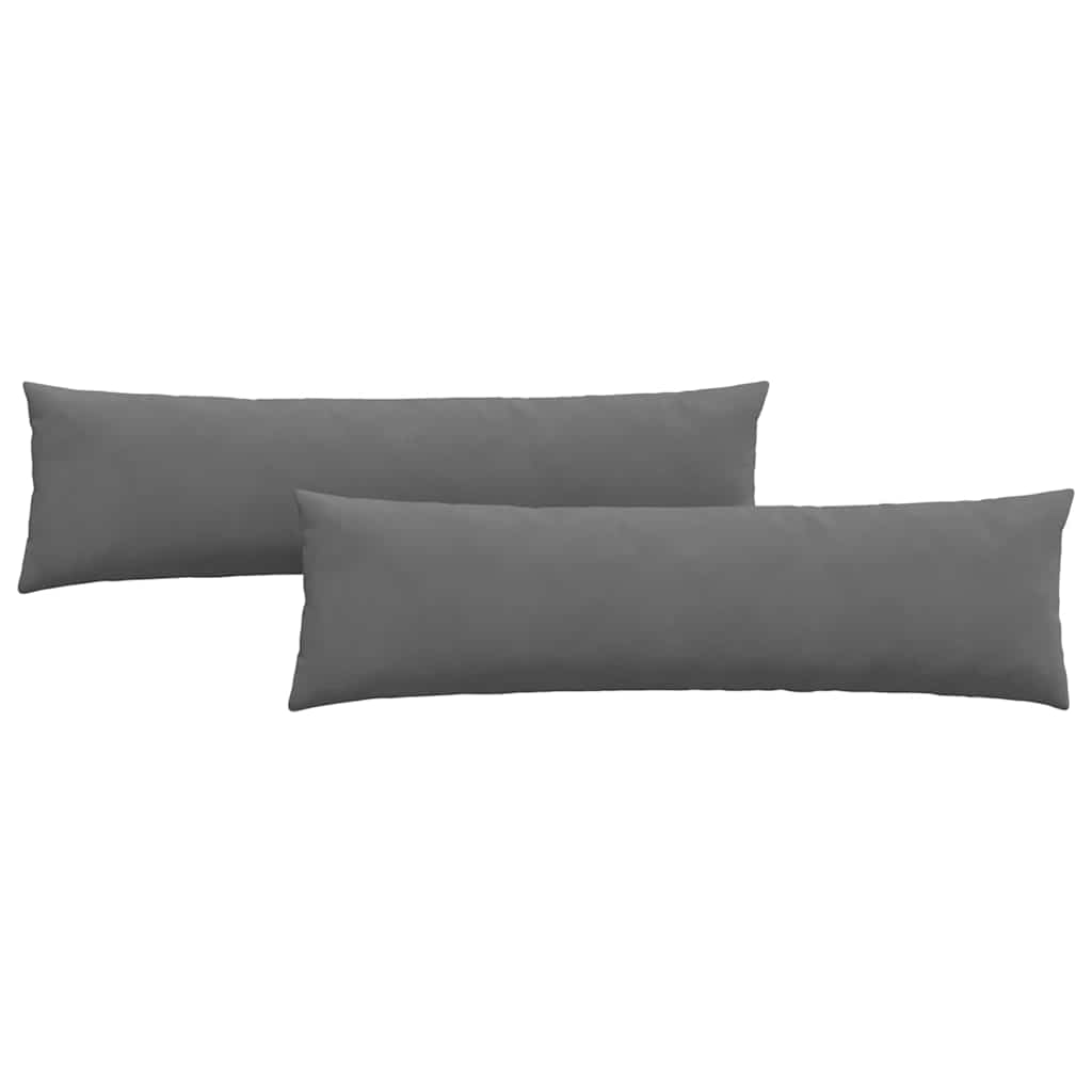 Cuscini da Divano 2 pz Tessuto Grigio scuro 145 x 40 cm