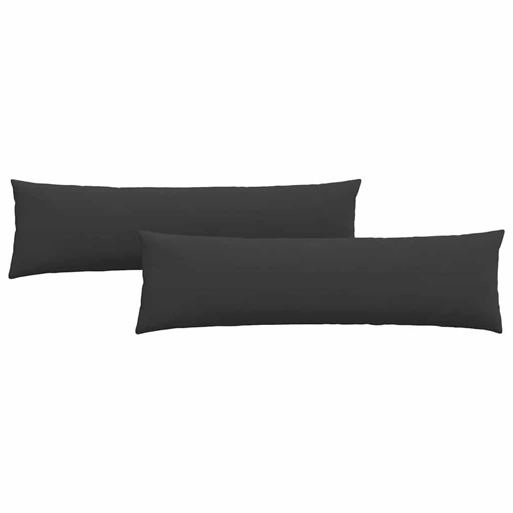 Cuscini da Divano 2 pz Tessuto Nero 145 x 40 cm