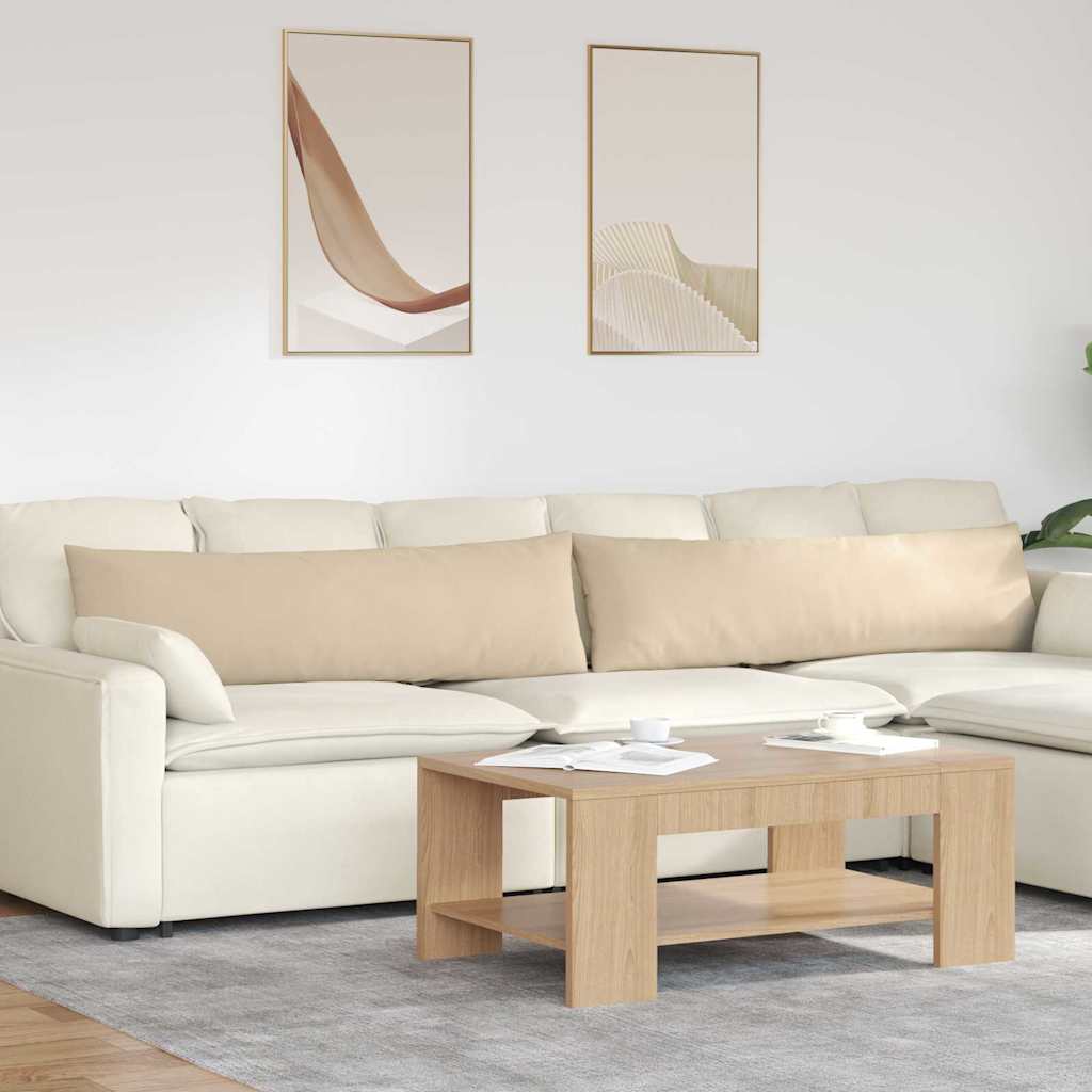 Cuscini da Divano 2 pz Tessuto Crema 145 x 40 cm