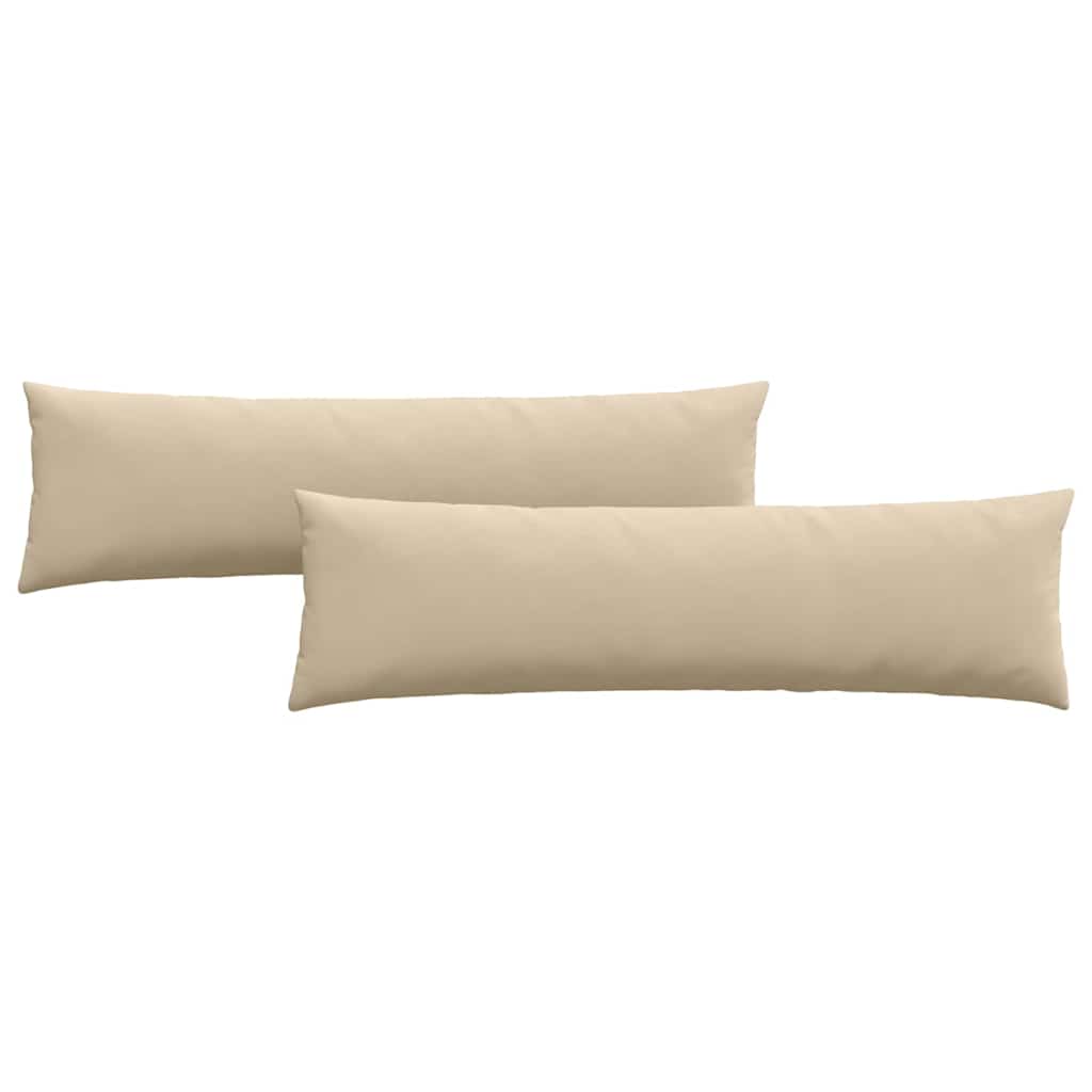 Cuscini da Divano 2 pz Tessuto Crema 145 x 40 cm