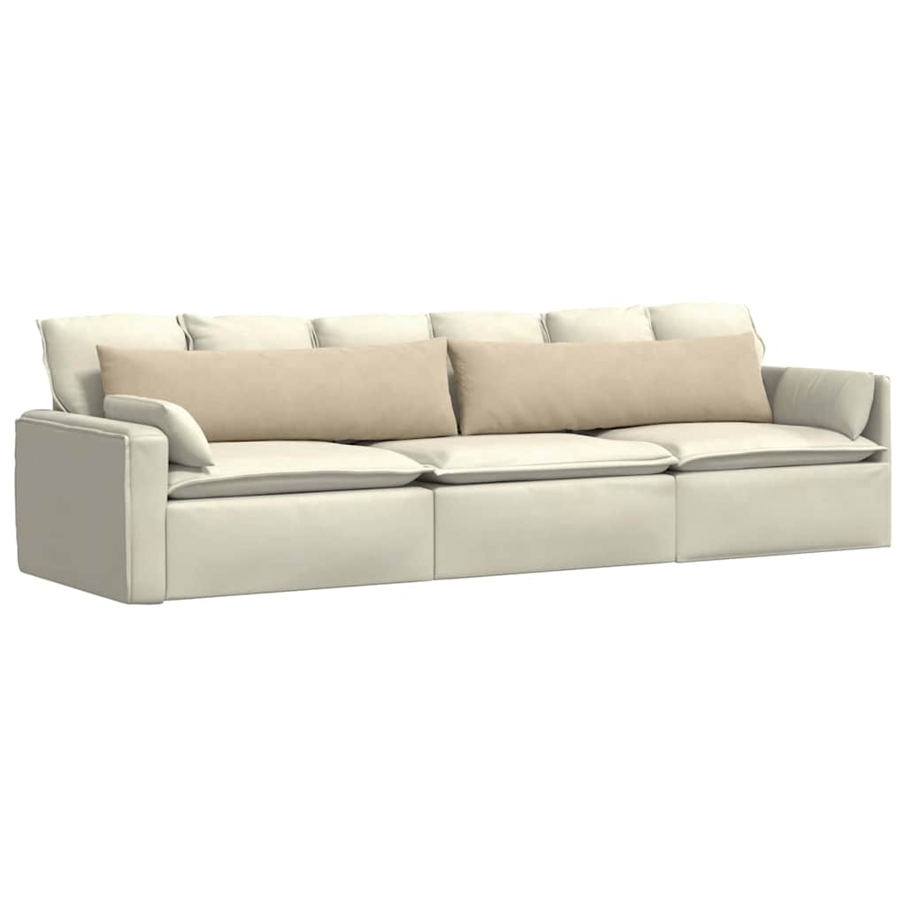 Cuscini da Divano 2 pz Tessuto Crema 145 x 40 cm