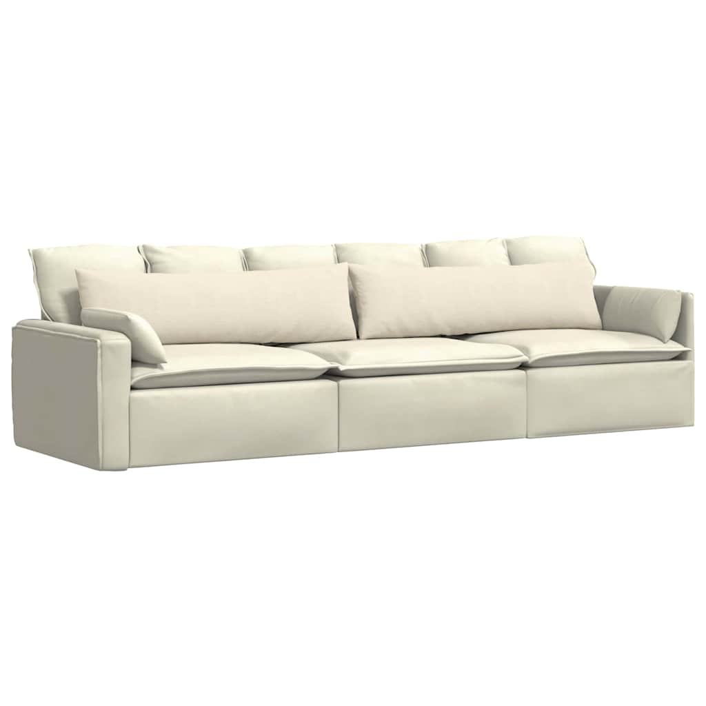 Cuscini da Divano 2 pcs Crema 145 x 40 cm Tessuto in Cords