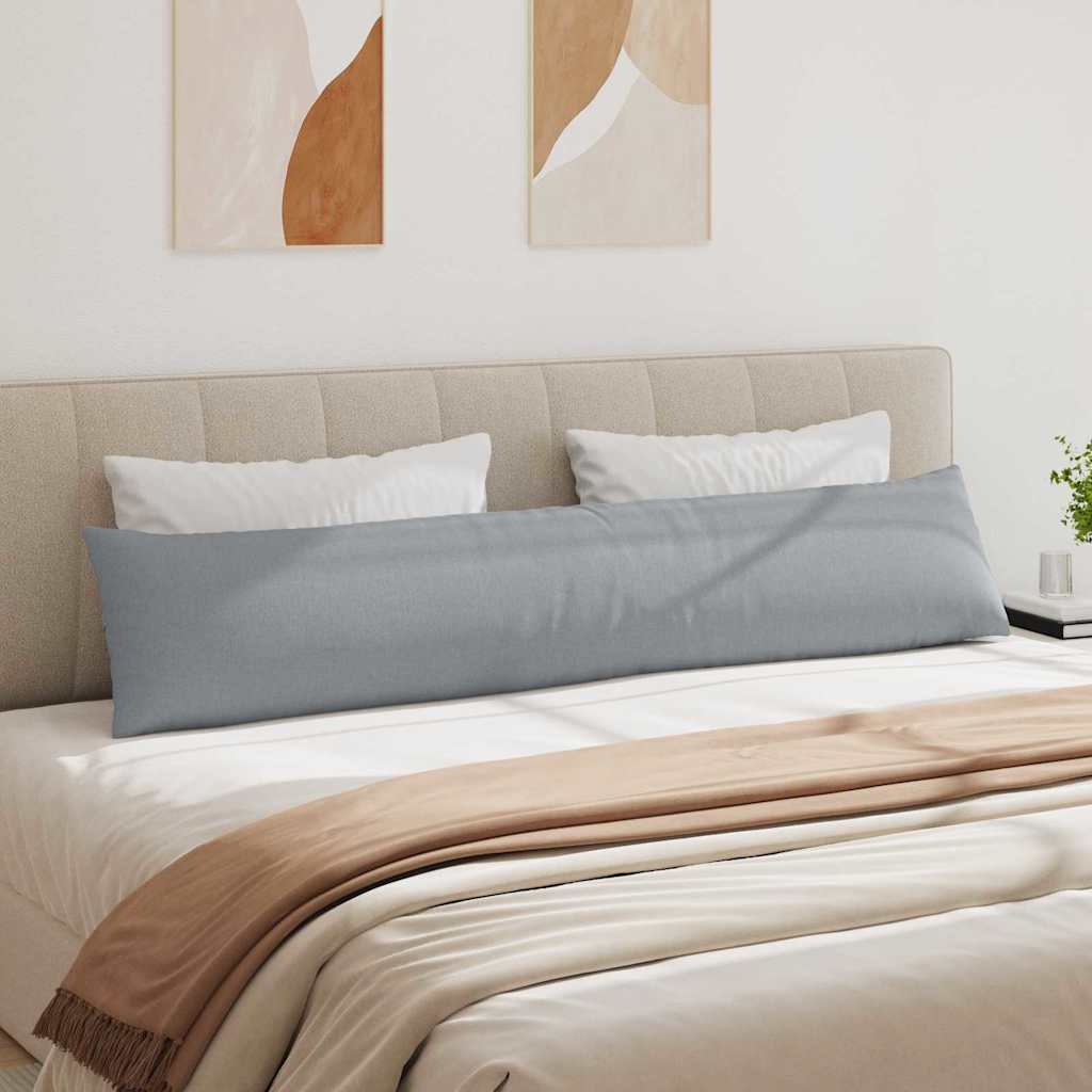 Cuscini da Divano 2 pz Tessuto Grigio chiaro 200 x 40 cm
