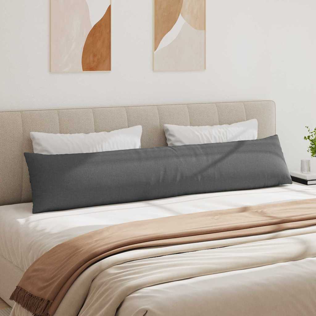 Cuscini da Divano 2 pz Tessuto Grigio scuro 200 x 40 cm