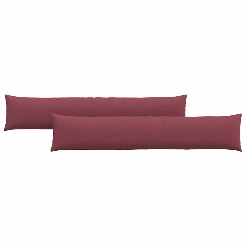 Cuscini da Divano 2 pz Tessuto Rosso Vino 200 x 40 cm