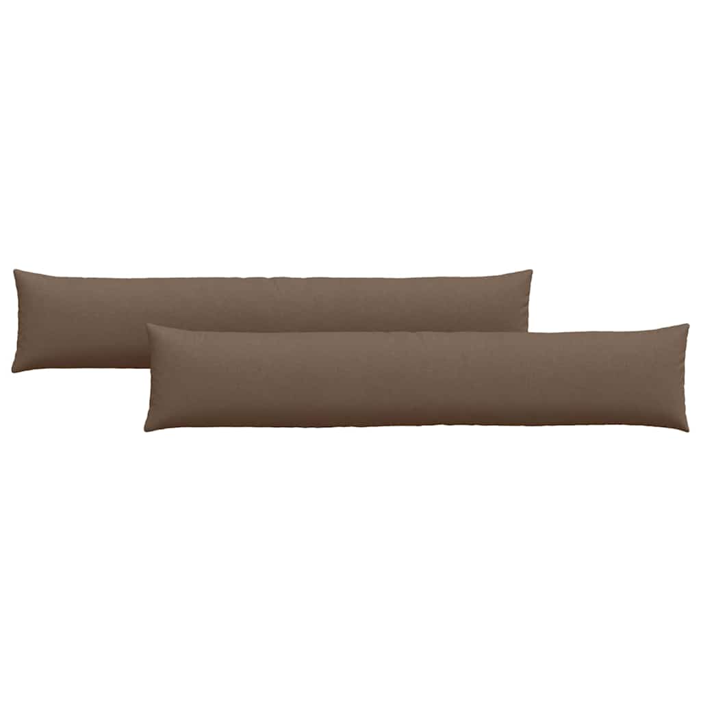 Cuscini da Divano 2 pz Tessuto Marrone 200 x 40 cm