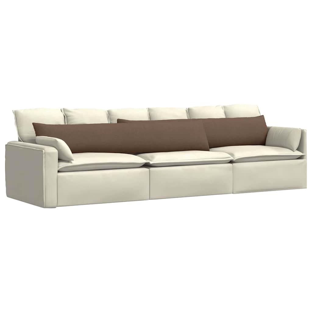 Cuscini da Divano 2 pz Tessuto Marrone 200 x 40 cm