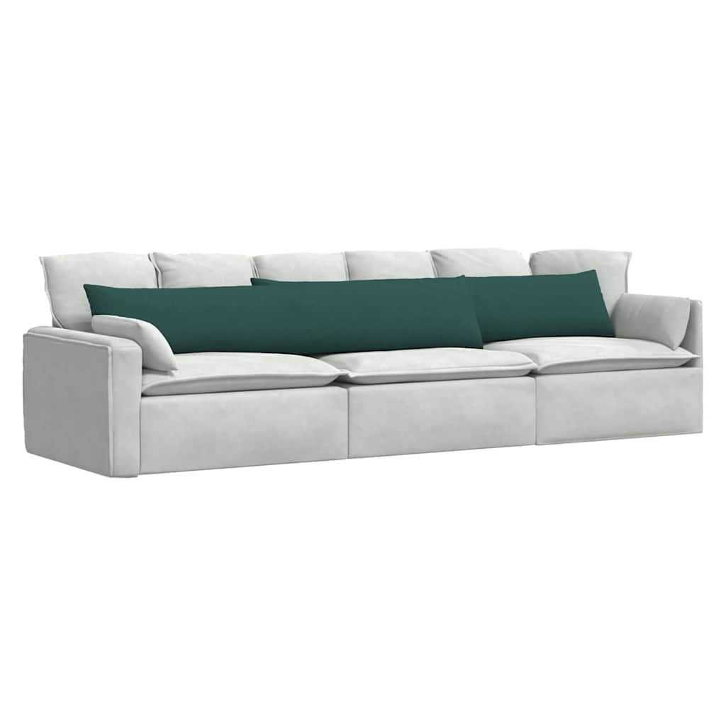 Cuscini da Divano 2 pz Tessuto Verde Scuro 200 x 40 cm