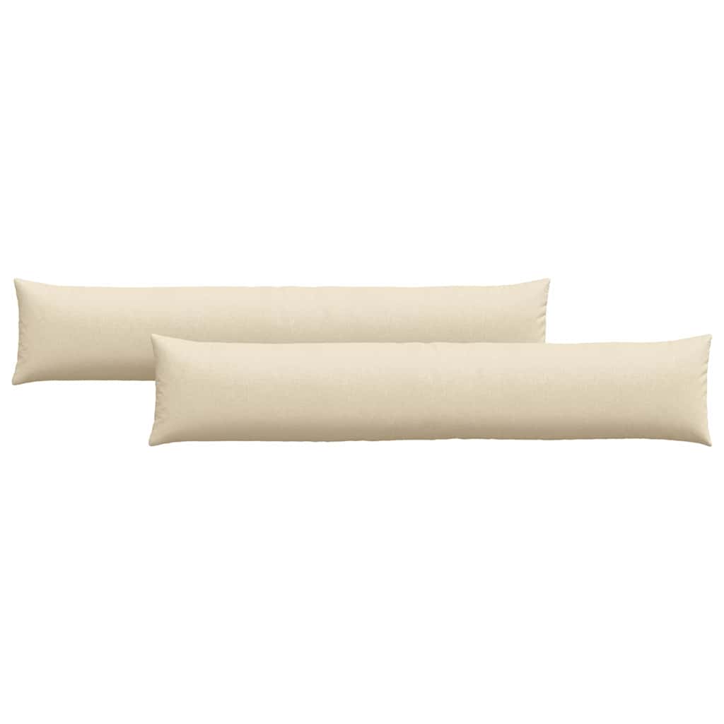 Cuscini da Divano 2 pz Tessuto Crema 200 x 40 cm