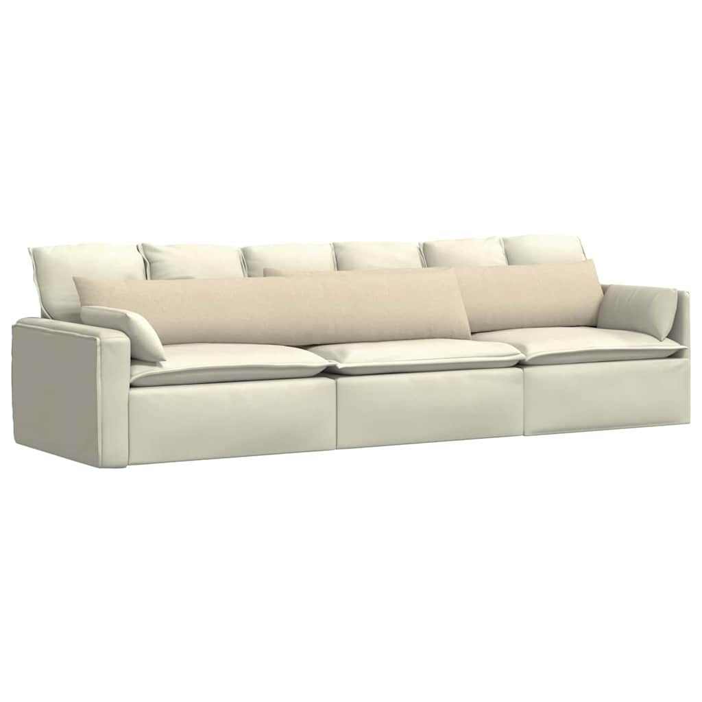 Cuscini da Divano 2 pz Tessuto Crema 200 x 40 cm